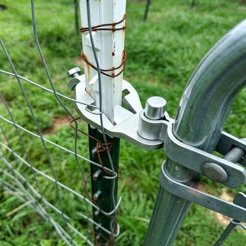 Complete T-Post Gate Hinge Assembly Kit, Galvanized Steel 1-5/8 Inch Chain Link Fence Gate Hinge Pins, Tool-Free Install Hardware for Farm, Garden, Backyard Gates - size: 2Pcs Hinge Pins+2 Pcs 1-5/8 Female Hinges