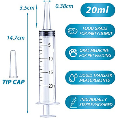 20ml Plastic Syringe for Liquids, Oral, Scientific Labs, Measuring, Dispensing, with Cap- 10 Pack 20ml Syringes - style: 20 ml