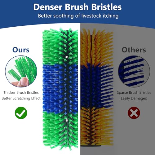 2 Pcs Livestock Scratching Brush, Cow Scratcher Brush Horse Brushes, Relieve Itching on the Back of Livestock, Full Massage Grooming Brush Kit With 6 Screws for Horses, Cow, Goat, Cattle, Sheep, Pigs