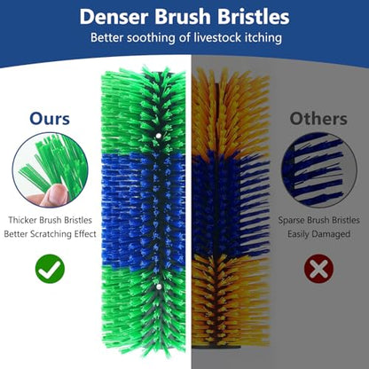2 Pcs Livestock Scratching Brush, Cow Scratcher Brush Horse Brushes, Relieve Itching on the Back of Livestock, Full Massage Grooming Brush Kit With 6 Screws for Horses, Cow, Goat, Cattle, Sheep, Pigs