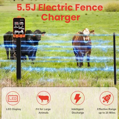 5.5J Electric Fence Charger Energizer, 5.5 Joules 10 Miles