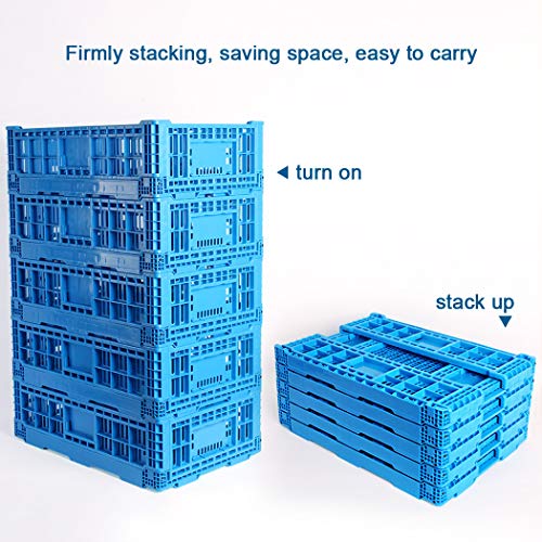 Collapsible Storage Bin Containe，43 Liter Transfer box,crate Transit storage of various items (23.6" L x 15.7" W x 7.1" H) - size: 23.6" L x 15.7" W x 7.1" H