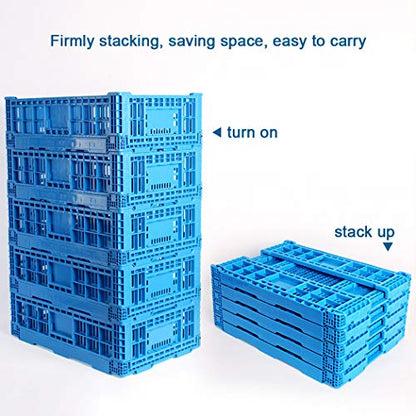 Collapsible Storage Bin Containe， 52 Liter Transfer box,crate Transit storage of various items (23.6" L x 15.7" W x 8.6" H-two) - size: 23.6" L x 15.7" W x 8.6" H-two