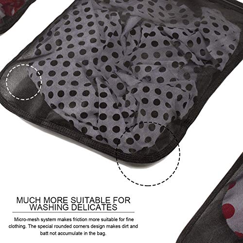 TENRAI Delicates Laundry Bags, Bra Fine Mesh Wash Bag for Underwear, Lingerie, Bra, Pantyhose, Socks, Use YKK Zipper, Have Hanger Loops (Black, 1 Large & 1 Medium) - size: 1HL-YKK-LBR2-BLACK-1ML