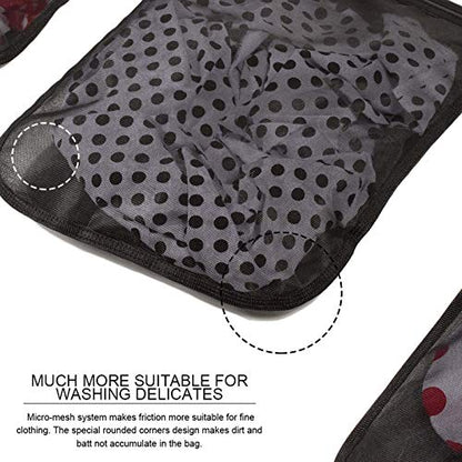 TENRAI Delicates Laundry Bags, Bra Fine Mesh Wash Bag for Underwear, Lingerie, Bra, Pantyhose, Socks, Use YKK Zipper, Have Hanger Loops (Black, 1 Large & 1 Medium) - size: 1HL-YKK-LBR2-BLACK-1ML
