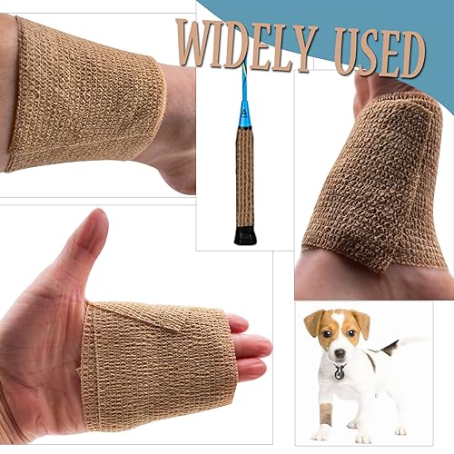 HerMia 4 Rolls Self Adhesive Bandage Wrap 3 Inch Self Adherent Wrap Self Stick Bandages Wrap Stretch Bandage for Wrist Ankle Swelling Sprains - size: 3 In - 4 Rolls