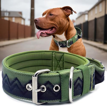 Dog Collar for Large Dogs,2 in Wide Heavy Duty,Pressure-Relief Padded, C-M - color: Night Jungle, size: M