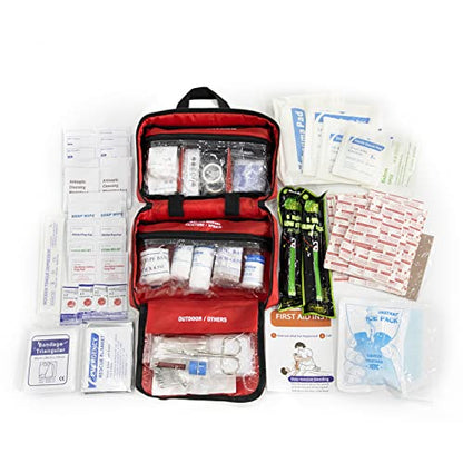 Kitgo First Aid Kit with Hospital Grade Medical Supplies, 220pcs Emergency Medical Trauma Kit, Gift for Dad Husband Great for Home, Outdoors, Office, Car, Travel, Camping, Hiking, Boating