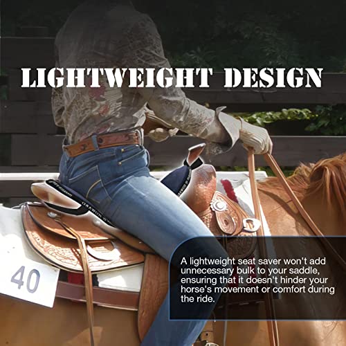 Harrison Howard Trail Seat Saver Western Tack Saddle Ride-on Pad with Cushion Bottom Helps Distribute Back Pressure - color: Navy