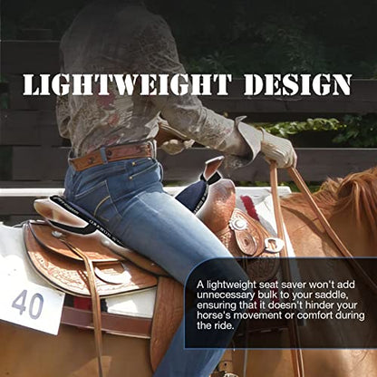 Harrison Howard Trail Seat Saver Western Tack Saddle Ride-on Pad with Cushion Bottom Helps Distribute Back Pressure - color: Navy