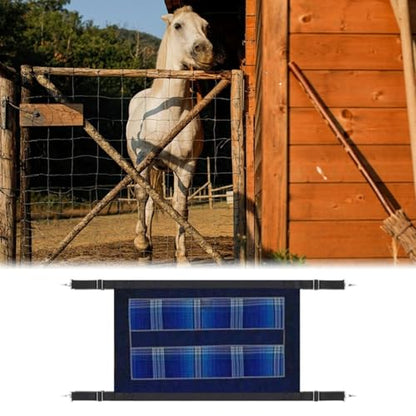 Stall Guard for Horse Barn Guard for Goats, Cows Easy Install 59.1 inch x 18.9 inch Gear Stable Supplies Stall Gate Guard, Blue - color: Blue