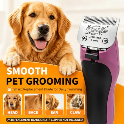 3 Pack Pet Grooming Clipper Blades with Ceramic Cutters, Sizes 10, 30 & 7FC, Silver, Compatible with Andis, Oster A5, Wahl KM10 A5 Style Dog Clippers - color: Silver, size: 10# + 30# + 7FC