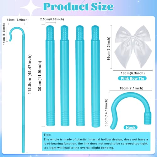 Servllcell Shepherd Staff Prop,Plastic Shepherd Hook Staff Stick Cane Costume Accessory,Halloween Staff Cosplay - color: Blue-w