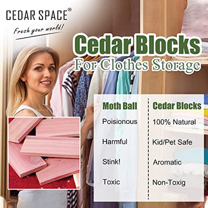 Cedar Space Cedar Blocks for Clothes Storage, 32 PCS Cedar Chips Wood Plank - size: 32 Count (Pack of 1)