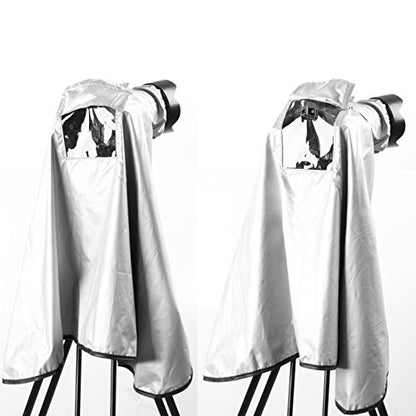 Movo CRC03 Extra-Long Camera Rain Coat Rain Cover for DSLR Cameras, Lens, and Tripod (Metallic Gray)