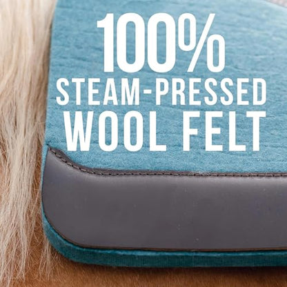 Professional's Choice 100% Steam-Pressed Wool Felt Western Saddle Pad - color: Pacific Blue, size: 31" x 32" x 1"