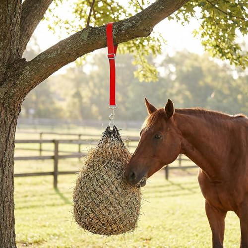 4Pcs Horse Bucket Strap Hangers Nylon Straps Hanging Feed Tack - color: Red