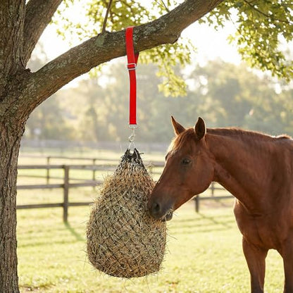 4Pcs Horse Bucket Strap Hangers Nylon Straps Hanging Feed Tack - color: Red