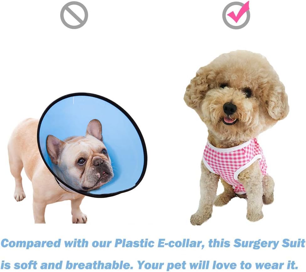 Dog Surgical Suit - Recovery Onesie for Dogs After Surgery, Spayed Female/Male Puppy, Breathable Anti-Lick Clothes, Alternative to Cone(Grey and White-XXS) - color: grey and white, size: XX-Small