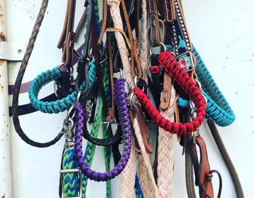 Side Pull Hackamore bitless Bridle Attachment Purple with Your Choice of Black or Brown Chinstrap