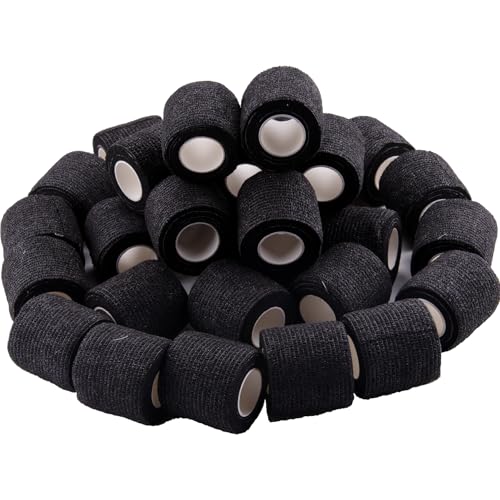 BQTQ 40 Rolls Self Adhesive Bandage Wrap 2 inch Self Adherent Tapes(Black) - color: Black, size: 2 Inch