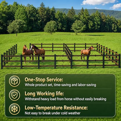 425 Flex Fence Equine Fencing Starter Kit Modular Splicing Heavy Duty DIY Horse Fence Suitable for Equine Events, Clubs and Outdoor Riding Perimeter Use Easy Install 330′ Rolls 10 Pack - size: Horse Fence kit
