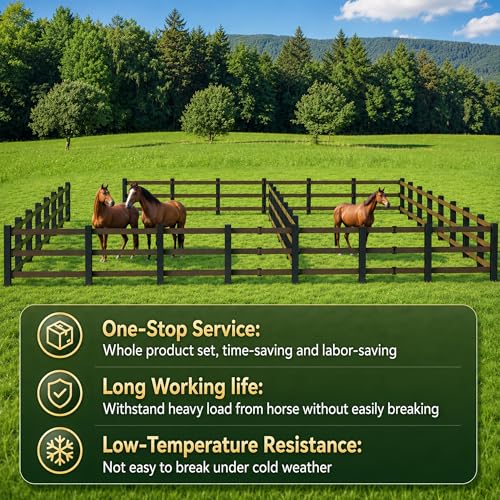 425 Flex Fence Equine Fencing Starter Kit Modular Splicing Heavy Duty DIY Horse Fence Suitable for Equine Events, Clubs and Outdoor Riding Perimeter Use Easy Install 330′ Rolls 10 Pack - size: Horse Fence kit