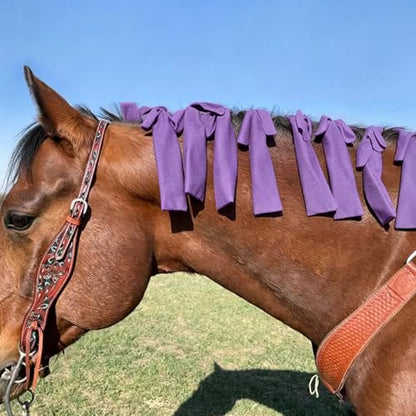 8 Pcs Horse Mane Bags - Mane Bags for Horses Protect Equine Mane from Sun, Wind, Dirt - Prevents Tangles, Breakage & Rubbing Out - Durable Nylon - Washable & Easy Use (Purple) - color: Purple