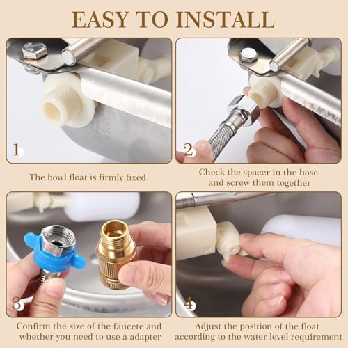 Bokon 4 Set Stainless Steel Automatic Livestock Waterer for Horses Dogs