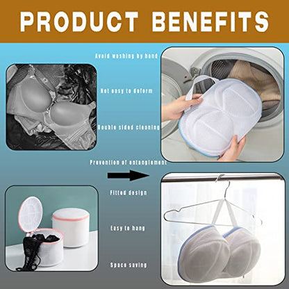 Large Bra Laundry Bags for Washing Machine, Fits All Cups Anti Deformation Bra Washing Bag, Lingerie Bags for Washing Delicates (2 Pack White) - color: 2 Pack White