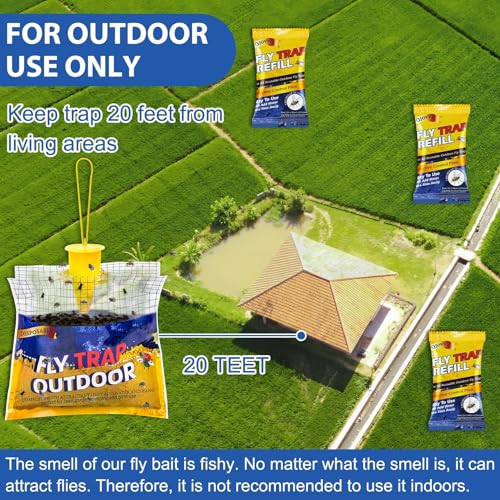 15 Pack Fly Trap Bait Refills, 15x30g Magnet Biting Attractant for Outdoor - size: 15 pack