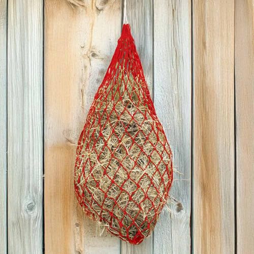 Jeffers Slow Feed Nylon Hay Net for Horses, Reduce Mess Farm Stall Feeding, Barn Stable Storage, Tack Organizer, Portable Travel Feeder for Trailer - size: 2" x 2" - 3 Pack