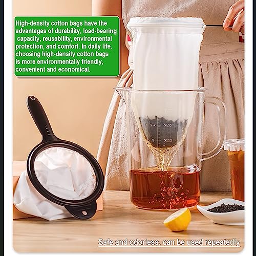 Ultra Fine Mesh Strainer Bags, Reusable 180 Mesh Steel Handle Frame for Filter NutMilk, Coffee, Milk, Butter, Juices and Fresh Cheese 【Ultra Dense-Diameter 7.48 Height 12.59】
