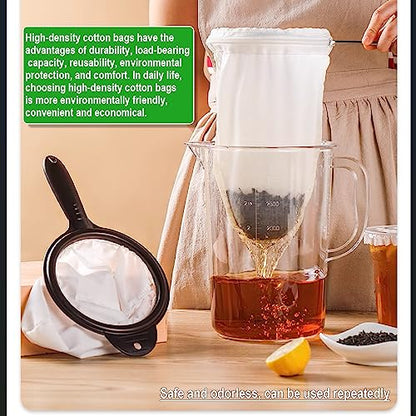Ultra Fine Mesh Strainer Bags, Reusable 180 Mesh Steel Handle Frame for Filter NutMilk, Coffee, Milk, Butter, Juices and Fresh Cheese 【Ultra Dense-Diameter 7.48 Height 12.59】