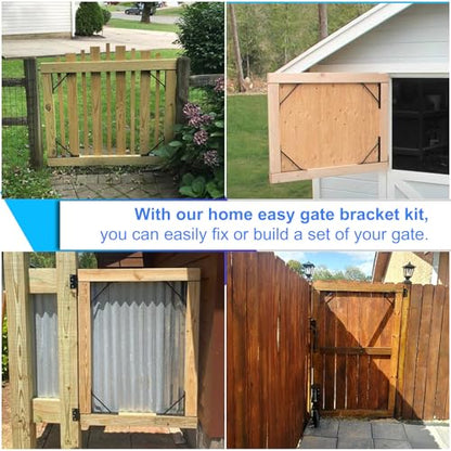 Heavy Duty Fence Gate Kit Gate Hardware No Sag Kit 2x4s Adjustable for Wooden Fence Gate Windows Shed Doors (2 Sets) - size: 2 Sets