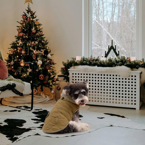 Queenmore Warm Puffer Dog Jacket Thick Plush Quilting Small Winter Coat - color: Dark Navy, size: Small
