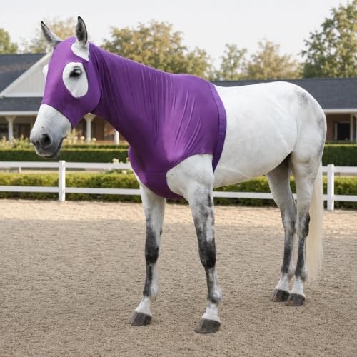 Horse Slinky Hood with Zipper, Stretchy Sleazy Hood Purple M - color: Purple, size: Medium