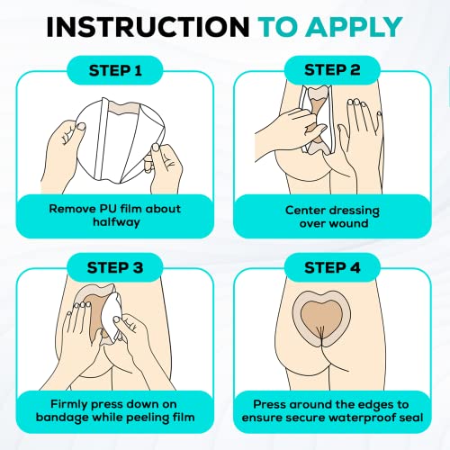 MedVance Silicone Foam Adhesive Dressing, 7"x7" Sacral, Box of 5 | Sterile And Individually Wrapped - Sacral Foam Bed Sore Bandages For Buttocks - Highly Absorbent - Waterproof & Breathable