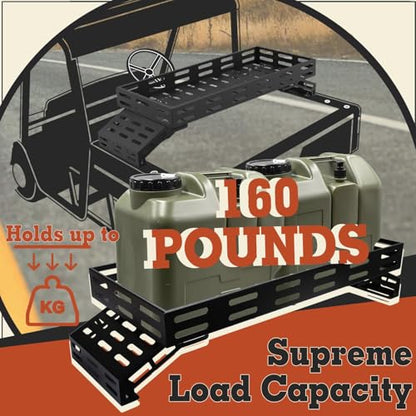 TOPOWN Heavy Duty UTV Overbed Cargo Rack with Adjustable Mounting Brackets