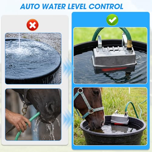 Threlaco 2 Pack Float Valve Automatic Water Level Control for Tank,Aluminum | Auto-fill Trough Float for Livestock Cattle Goat Horse, Stock Tank Pond Reservoir Aquarium, Threaded Connection Waterer