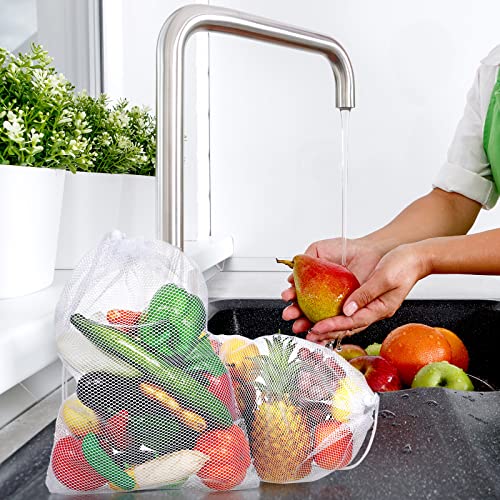 TecUnite 10 Pack Mesh Drawstring Bags for Laundry, 5.5 x 7.5 Inch, White - color: White, size: 5.5 x 7.5 Inch