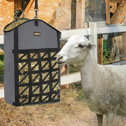 3Pack Ultra Slow Feed Horse Hay Bag Net Front,(1 Black+2 Grey) - color: 1 Black+2 Grey