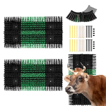 2pcs Upgraded XL Livestock Scratching Brush with 16 Screws – Large Cattle and Horse Grooming Brush, Itch Relief for Horses, Goat, Cattle,Cow,Sheep, and Pig,Suitable for farms and ranches - size: 2pcs