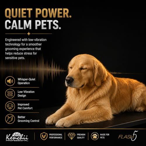 Kenchii Flash 5 Dog Grooming Clipper, Wolf Edition Black, Cordless - color: Black