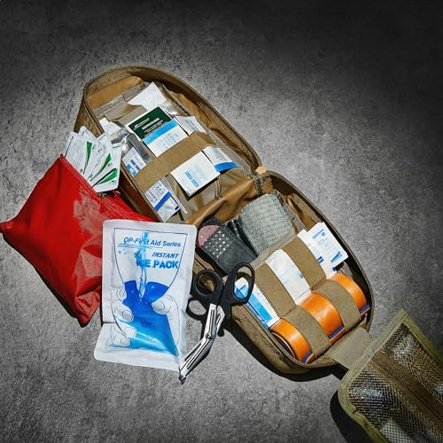 CareTac IFAK Trauma & First Aid Kit with CAT Gen 7 Tourniquet – Military-Grade Tactical Medical Kit Includes Israeli Bandage, Chest Seal, Splint & CPR Mask for Bleed Control, Gunshot Wounds & More - color: Green