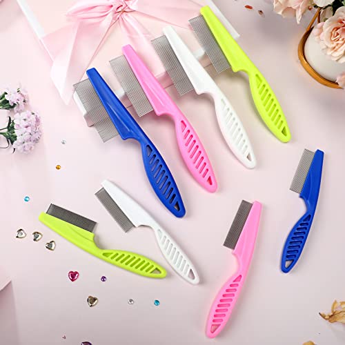 Nuogo 10 Pcs Metal Flea Comb for Dogs Cats Multi Pack, Colorful, 2 Sizes