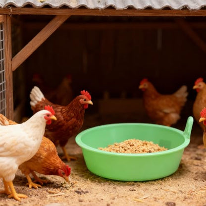 Fafeicy Feed Pan, 3 Pcs Thickened PP Plastic Livestock Feeder Bucket, 4L Capacity for Chicken Duck Goose, Outdoor Feeding and Watering Bowl for Poultry Coop