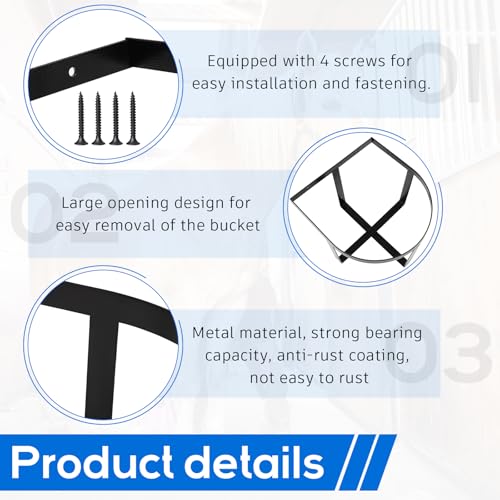 Teenyyou Bucket Hangers for Horse, Metal Wall Mount, 4 Pcs, Two Strip Style