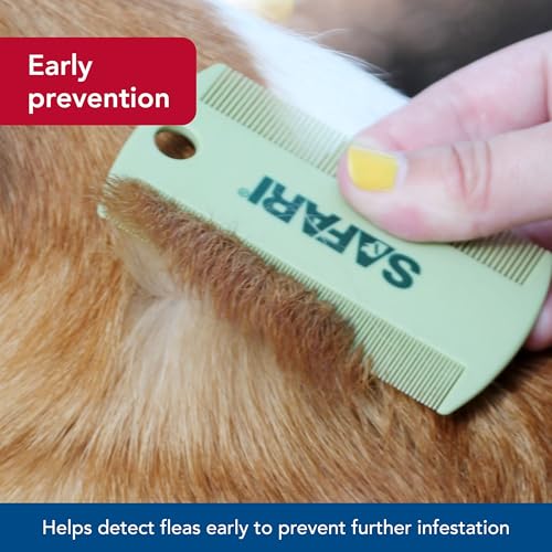 Coastal Pet Safari Double-Sided Grooming Comb - One Size Short Hair Dog Grooming Kit for Flea Prevention and Detection