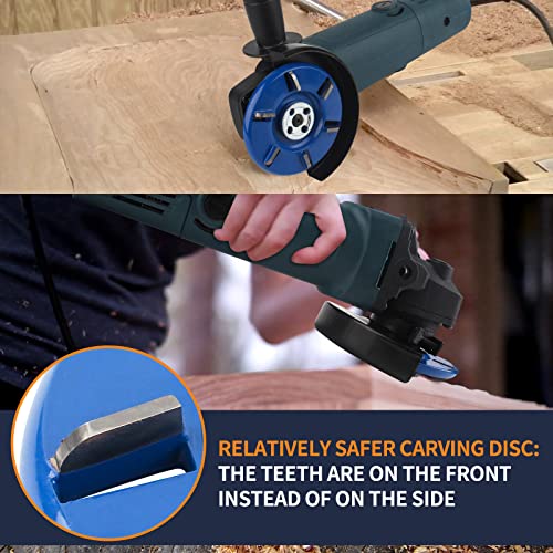 Pomsare Tungsten Carbide Angle Grinder Wood Carving Disc Grinding Wheel, Wood Sanding Cutting Wheel Shaping Discs, Wood Shaper for Angle Grinder 4 1/2 inch with 5/8 & 7/8 Arbor